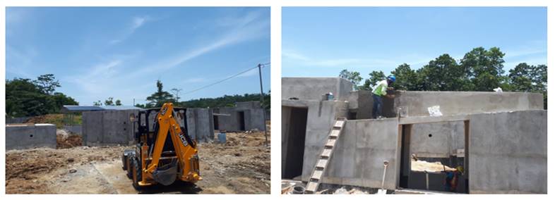 Fotografías de las obras en desarrollo del proyecto de Bono Comunal Limón 2000.